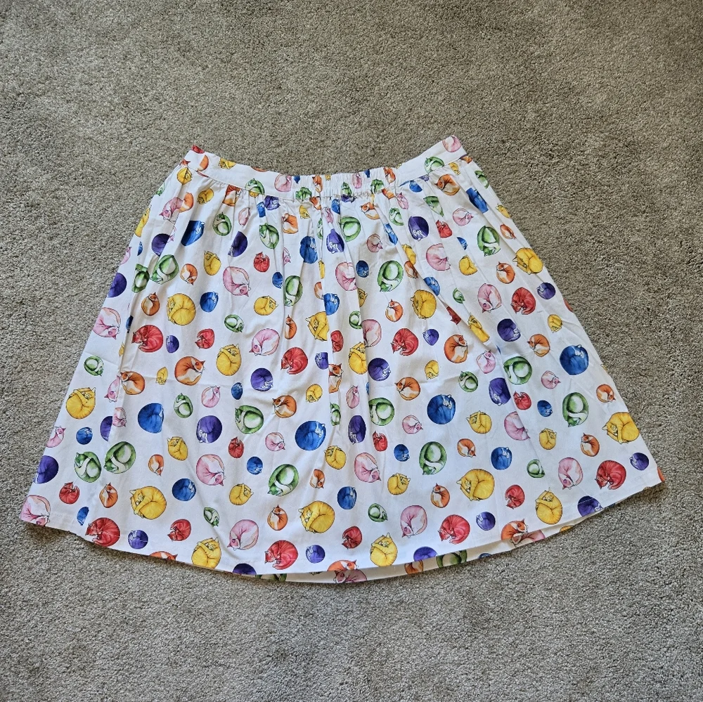 NWT Modcloth More Than Charming Cat Skirt Size XL - Picture 7 of 13